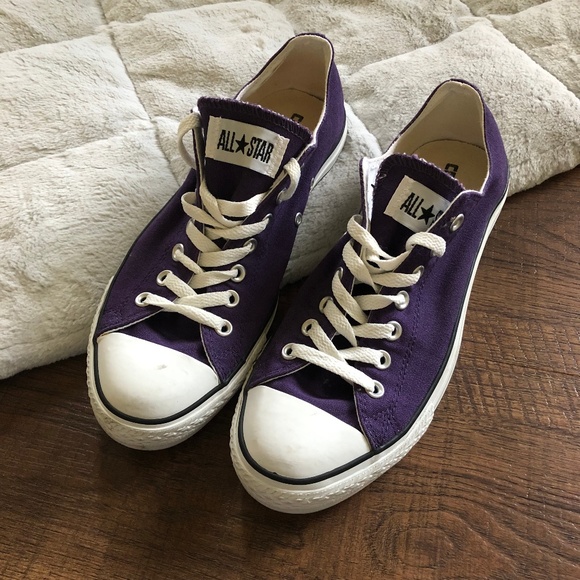 purple low top converse